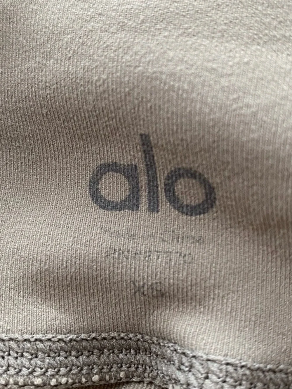ALO Yoga Neutral Taupe Activewear leggings with Logo